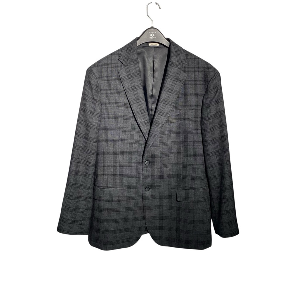 JOSEPH ABBOUD Charcoal Checkered Wool Sport Coat